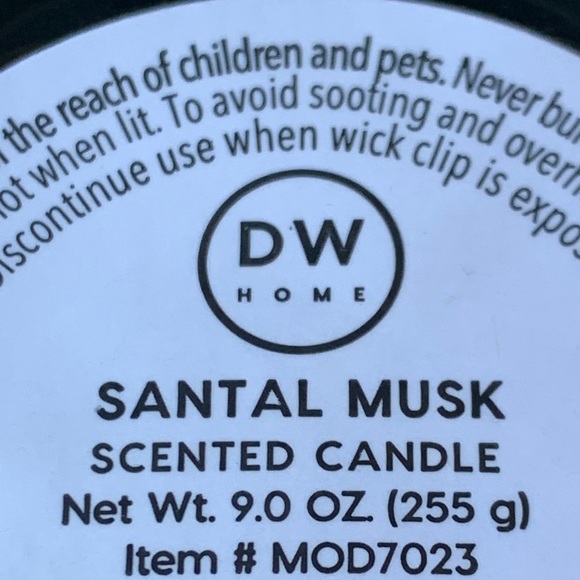 DW Home Accents Dw Home Candle Santal Musk Essential Rich Scented